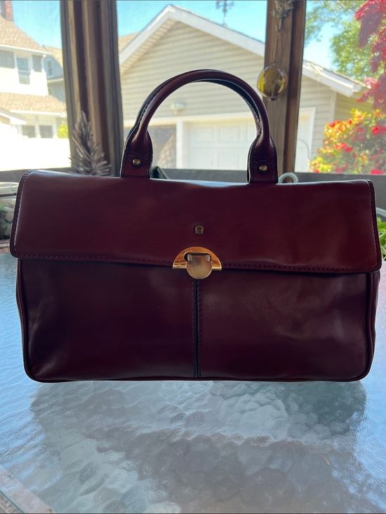 Etienne Aigner Handbags - Etienne Aigner Top-Handle Briefcase Bag in Dark Burgundy